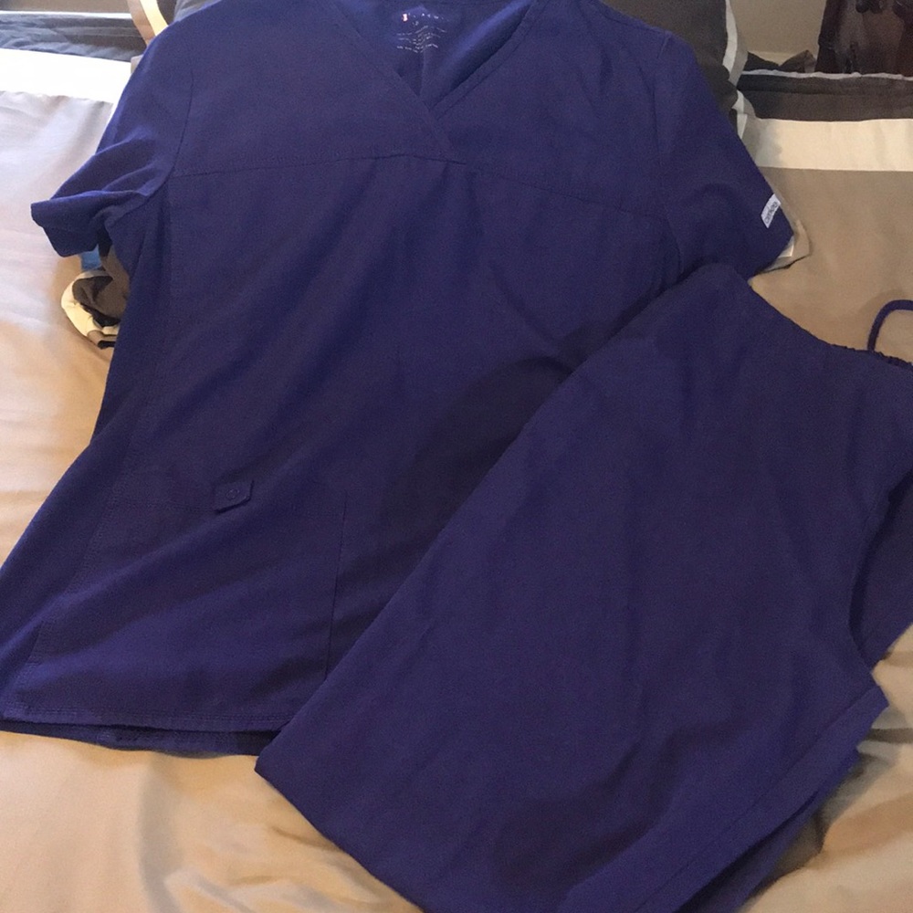 Purple size small scrub set